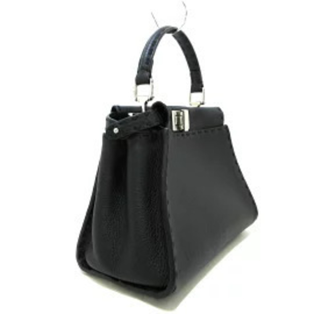 Fendi Peekaboo Iconic Selleria Handbag Black Roman Leather